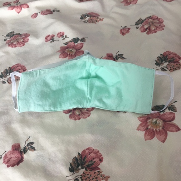 Aqua light turquoise patterned face mask (Adults) - Picture 5 of 6